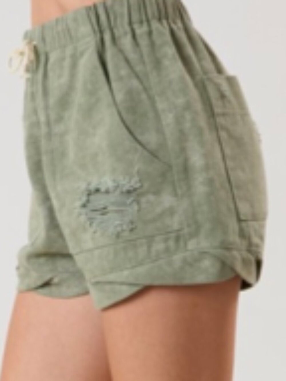 Dark Green Cloth Shorts